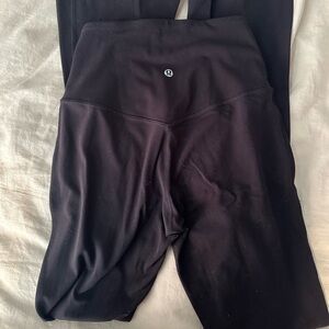 lululemon align high rise v waist mini flare in black
